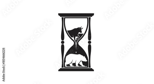 Time-sensitive Investment: An Hourglass Symbolizing Bull and Bear Market Dynamics