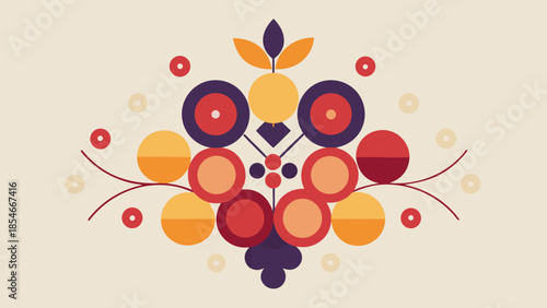 Spanish new year celebration symbolized by traditional grapes and festive decorative elements shown as minimal flat vector illustration