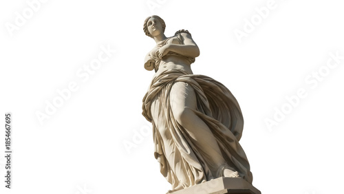 Valokuva Elegant marble statue of a woman isolated PNG on transparent background, classic
