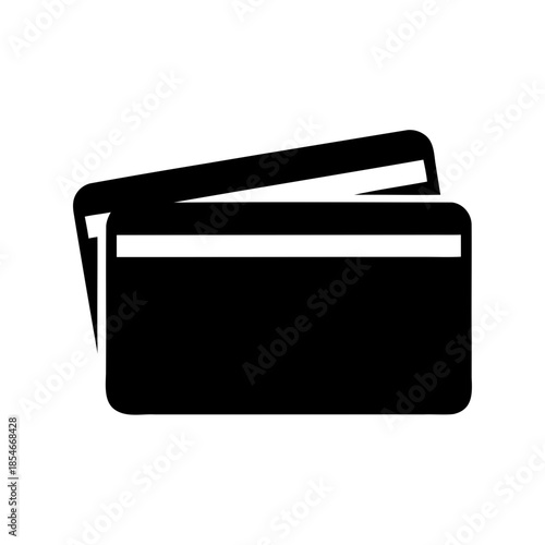 Vector icon of two credit cards or debit cards overlapping each other