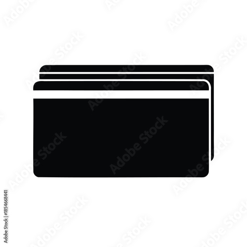 Two stylized stacked credit cards or payment cards in black and white