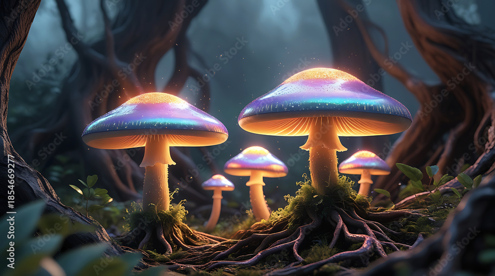 Fototapeta premium Enchanted forest mushrooms
