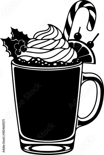 Holiday drinks silhouette vector illustration