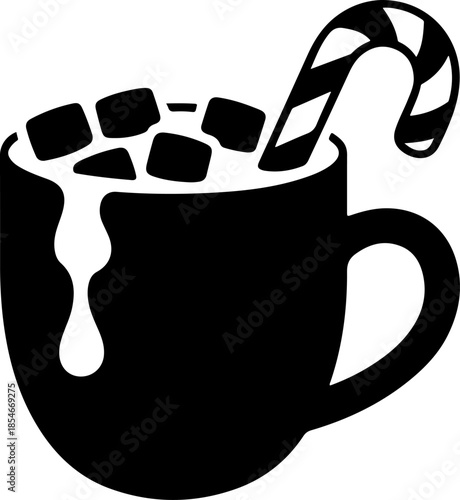 Holiday drinks silhouette vector illustration