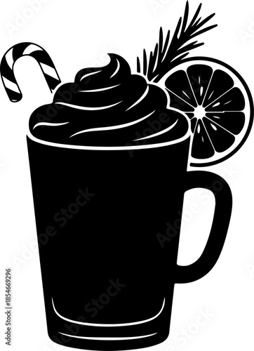 Holiday drinks silhouette vector illustration