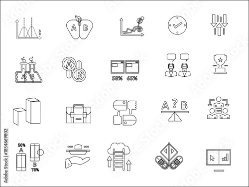 Team engagement icon set collection in outline style. icon pack contains team, work, trust, bond, support, respect, 