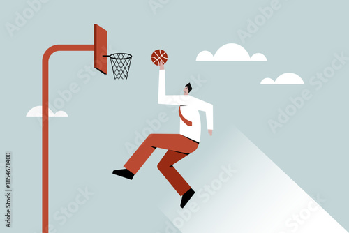 Conceptual illustration of a professional reaching a goal, representing motivation, effort, and high performance