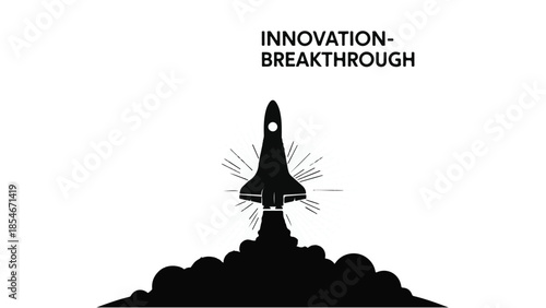 Rocket launching into the sky symbolizing innovation and breakthrough