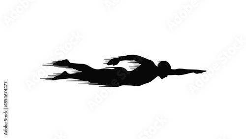 Dynamic silhouette of a swimmer in motion, conveying speed and athleticism