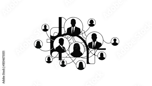 Diverse team of professionals connected in a network, representing collaboration and communication.