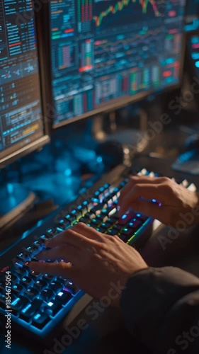 Typing and monitoring financial data on a multi screen setup