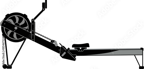 Indoor rowing machine for fitness workout vector illustration