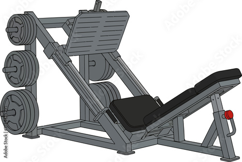 Leg press machine for strength training vector illustration