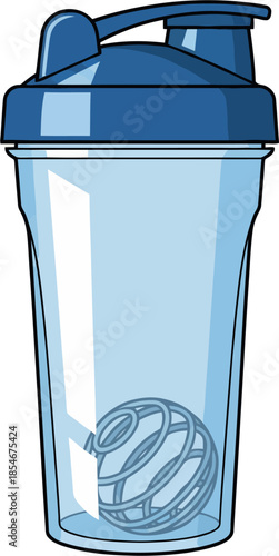 Shaker bottle for protein shakes vector illustration