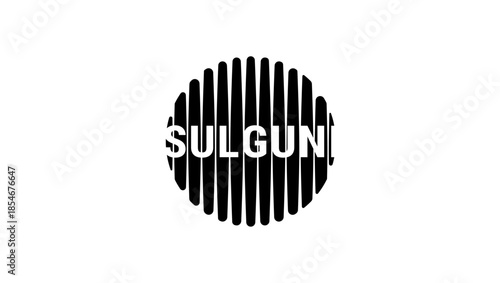 Sulguni Cheese  symbol, black isolated silhouette