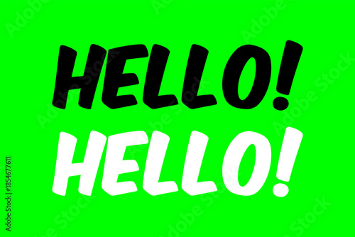 icon hello with green screen background template vector design