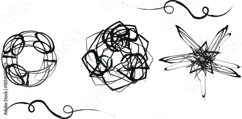 Insect inspired illustrations of various biological and geometric forms