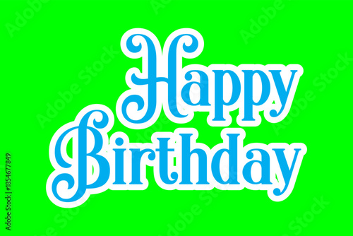 icon happy birthday with green screen background template vector design