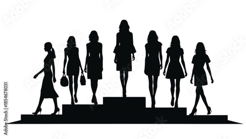 Group of women walking on stairs in a confident manner