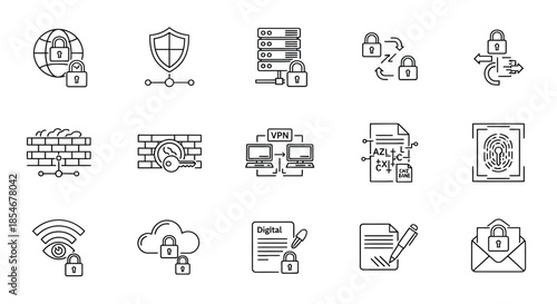 Illustrations of various cybersecurity concepts