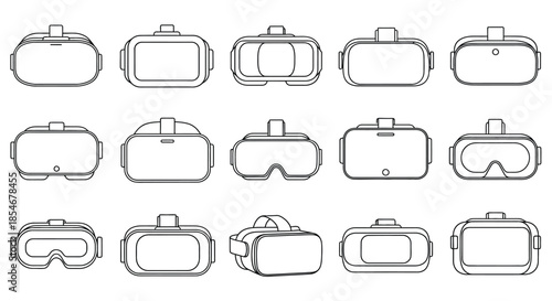 Collection of virtual reality headsets