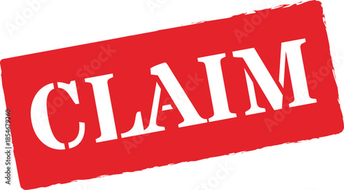 Red solid claim stamp vector icon design for documents