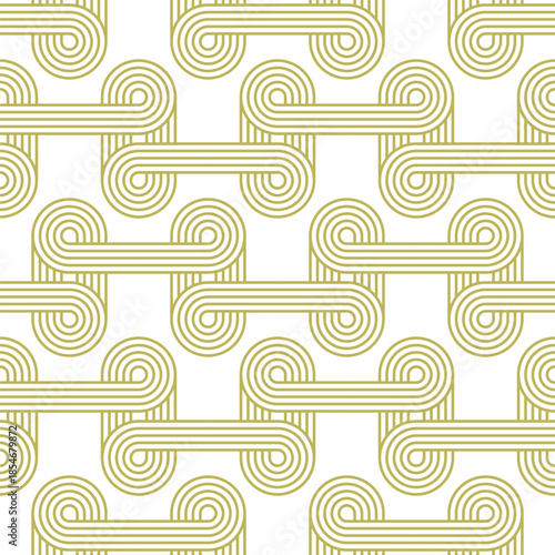 Seamless golden pattern, geometric vector design, abstract background.