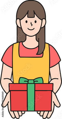 girl with a gift box