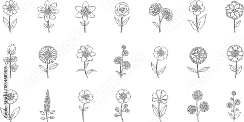 A vintage vector set of floral plants and flowers featuring antique silver ornaments, heart shapes, and decorative holiday elements for a jewelry illustration design