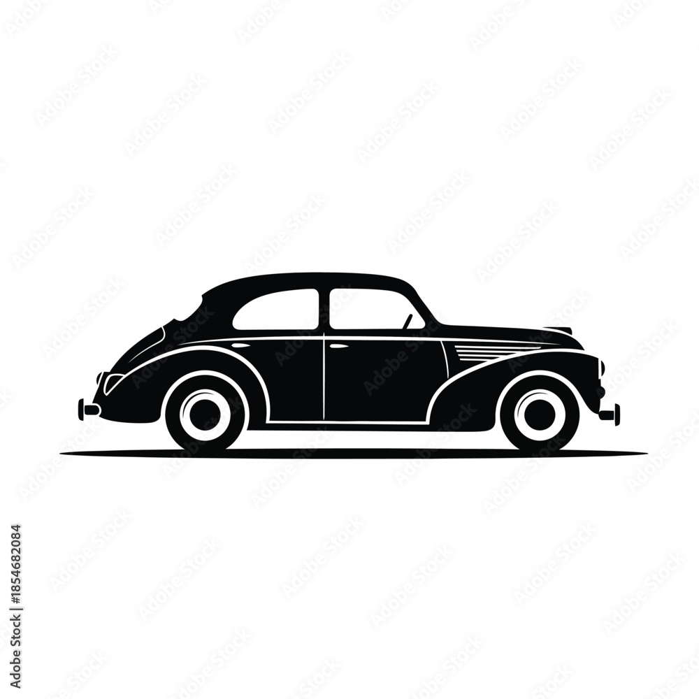 Fototapeta premium Vintage car silhouette