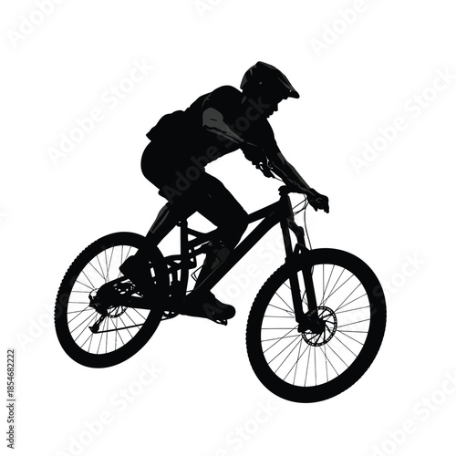 Silhouette of a mountain biker