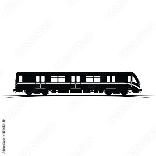 Black passenger train silhouette