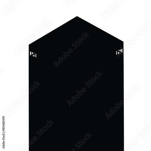 Black pentagon shape with transparent background