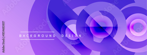 Abstract purple design features overlapping circles, creating dynamic visual effect. Modern background suitable for various projects.