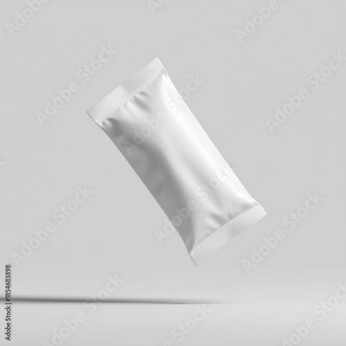Floating Blank White Sachet Mock-up