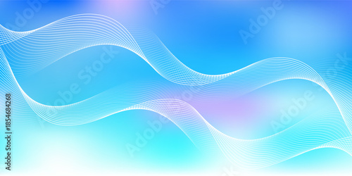 The background is in soft blue and pastel tones, lighter and brighter, creating a fresh and natural feel.