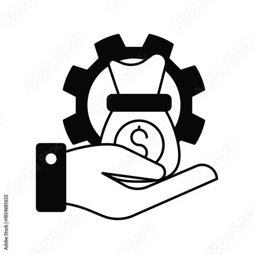 Compensation  icon with white background vector stock illustration