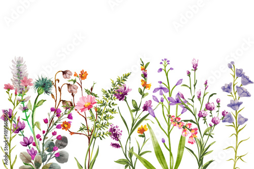 Flower watercolor frame for wedding, birthday, card, background, invitation, wallpaper, sticker, decoration etc.
