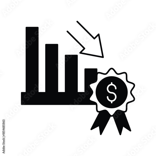 Poor Performance icon with white background vector stock illustration