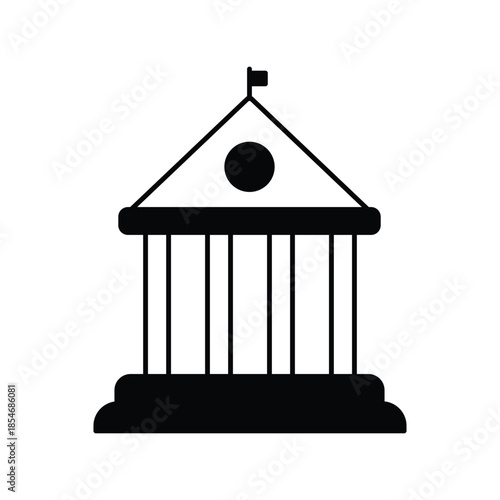 Government  icon with white background vector stock illustration