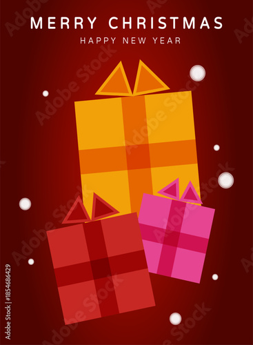 Christmas and New Year holiday card winter social media stories template GIFT