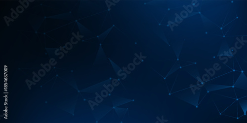 Abstract blue polygon tech network with connect technology background. Abstract dots and lines texture background eps10