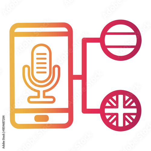 language app Line Gradient Icon