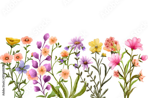 Flower watercolor frame for wedding, birthday, card, background, invitation, wallpaper, sticker, decoration etc.
