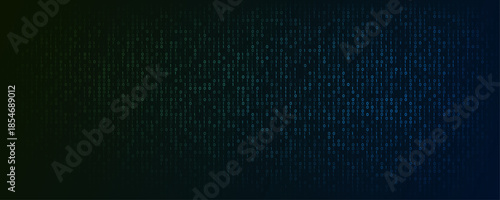 High-tech simple digital binary code background in a futuristic style with program code made of glowing binary symbols. Vector illustration.