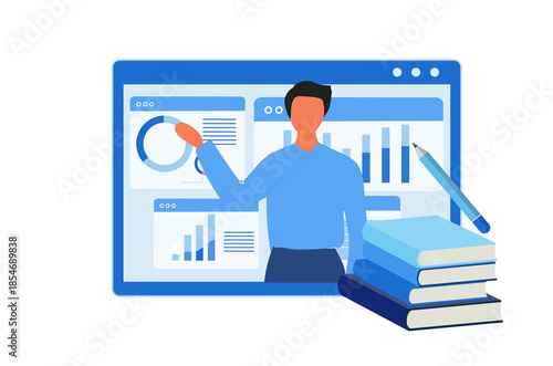 Online course and webinar. online education and studying, online lesson 