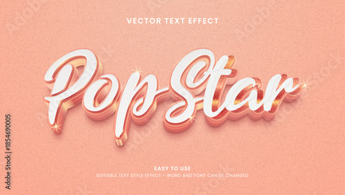 popstar editable text effect 3d vector