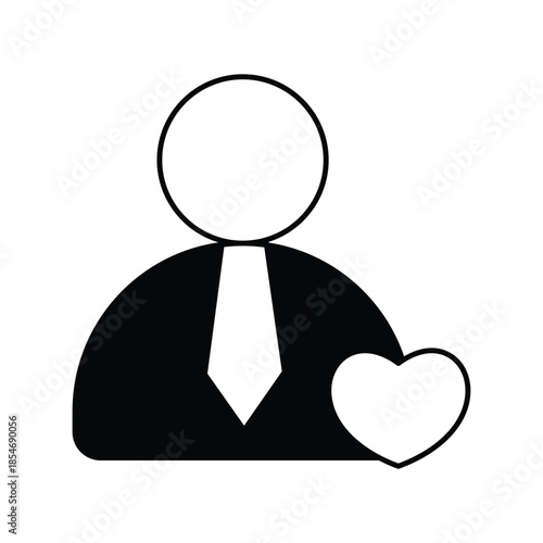 Personality  icon with white background vector stock illustration