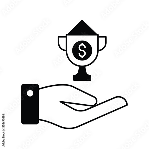 Prize icon with white background vector stock illustration