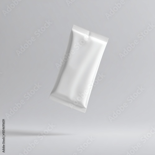 Floating Blank White Sachet Mock-up